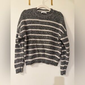 Michael Stars Charcoal and White Striped Sweater
